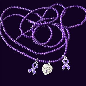 Purple waist beads with Lupus Charms